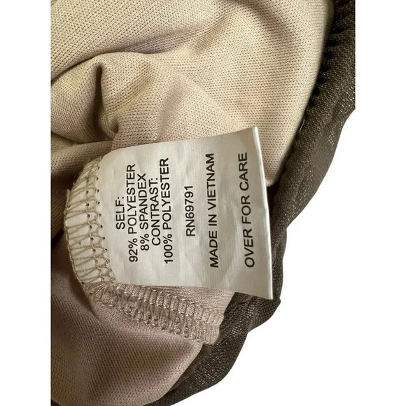 Anthropologie Fig & Flower Sz M Mesh Top Olive Brown Embroidered Floral Boho - Picture 7 of 12